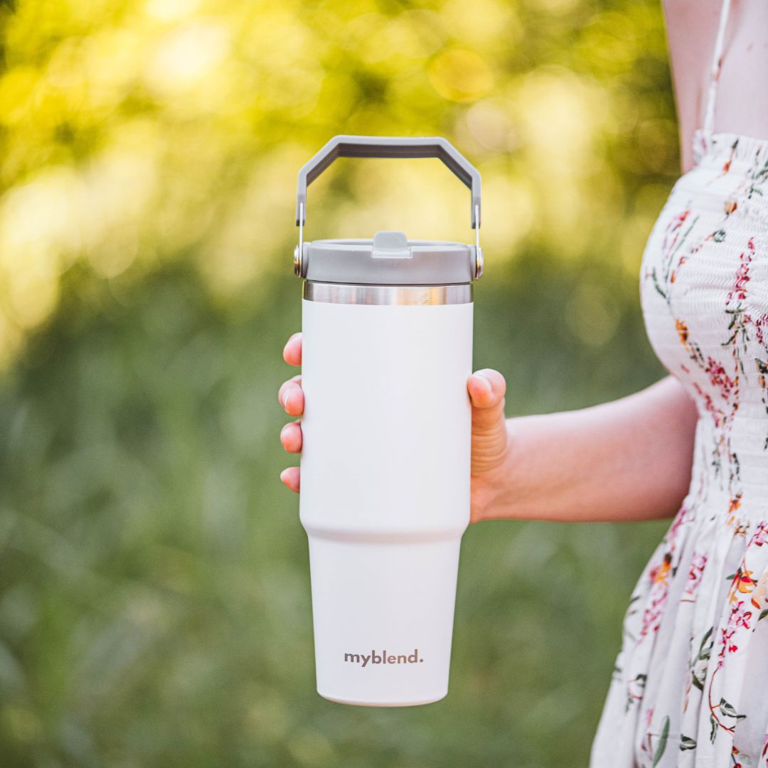 MyBlend® teräksinen juomapullo, jossa taipuva pilli